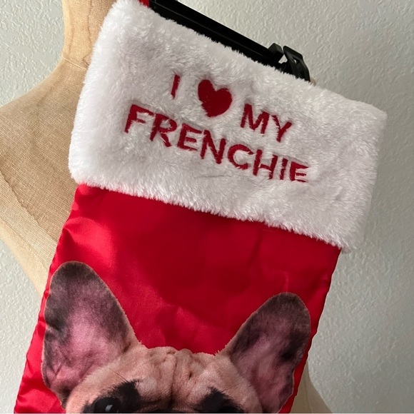 FRENCH BULLDOG Red Holiday Stocking Fawn Brown Dog Puppy Christmas - Picture 3 of 5